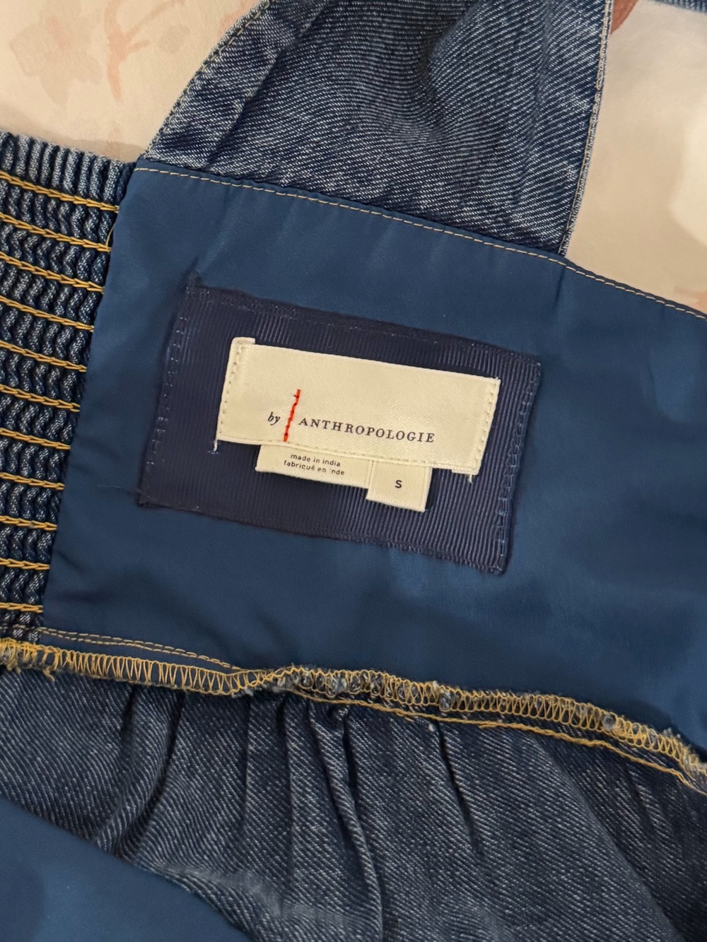 The Helena Square-Neck Tiered Midi Dress: Smocked: Denim Edition - Picture 13 of 15